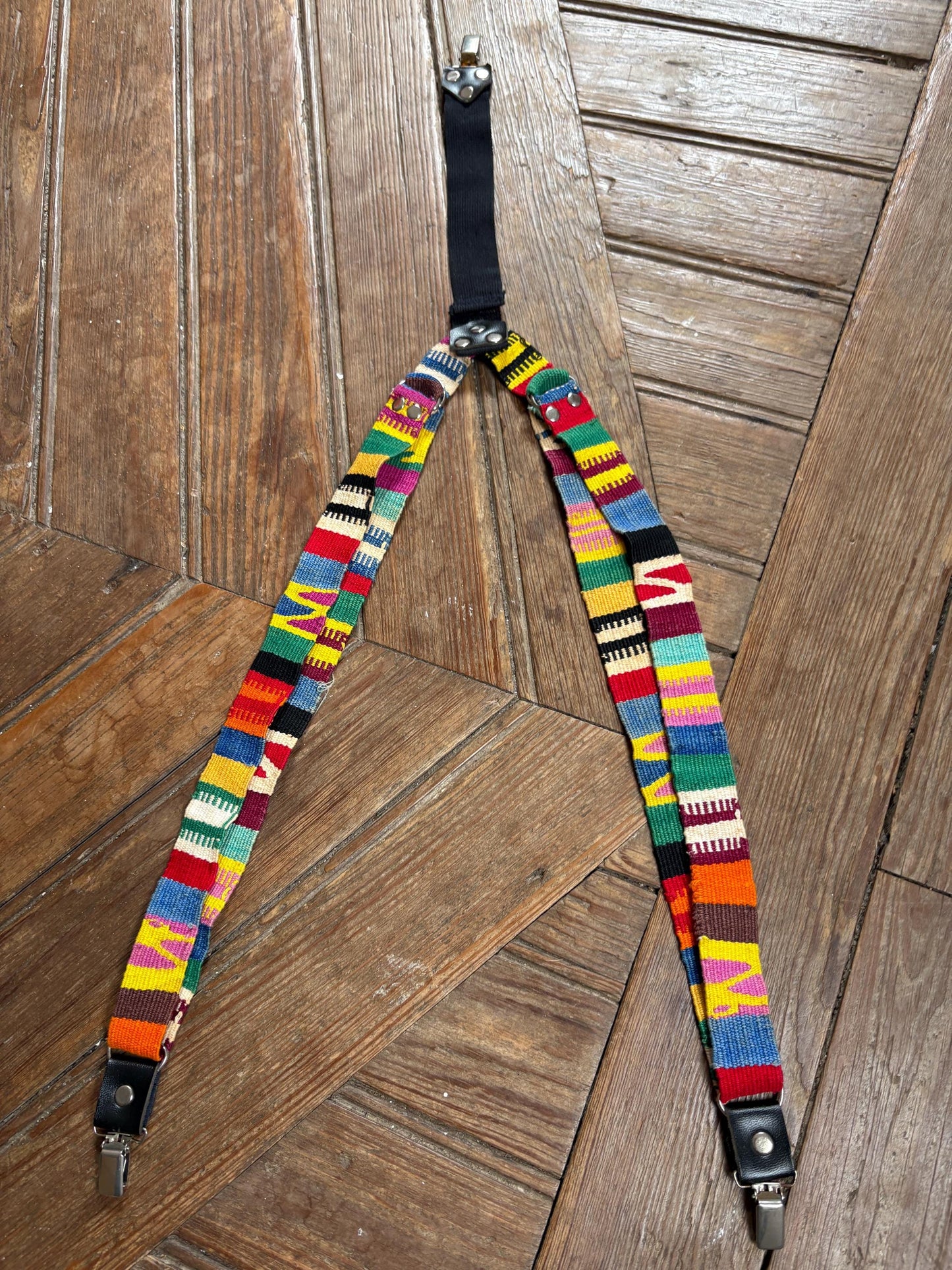 Vintage Rainbow Suspenders, Unisex Retro Style — detail