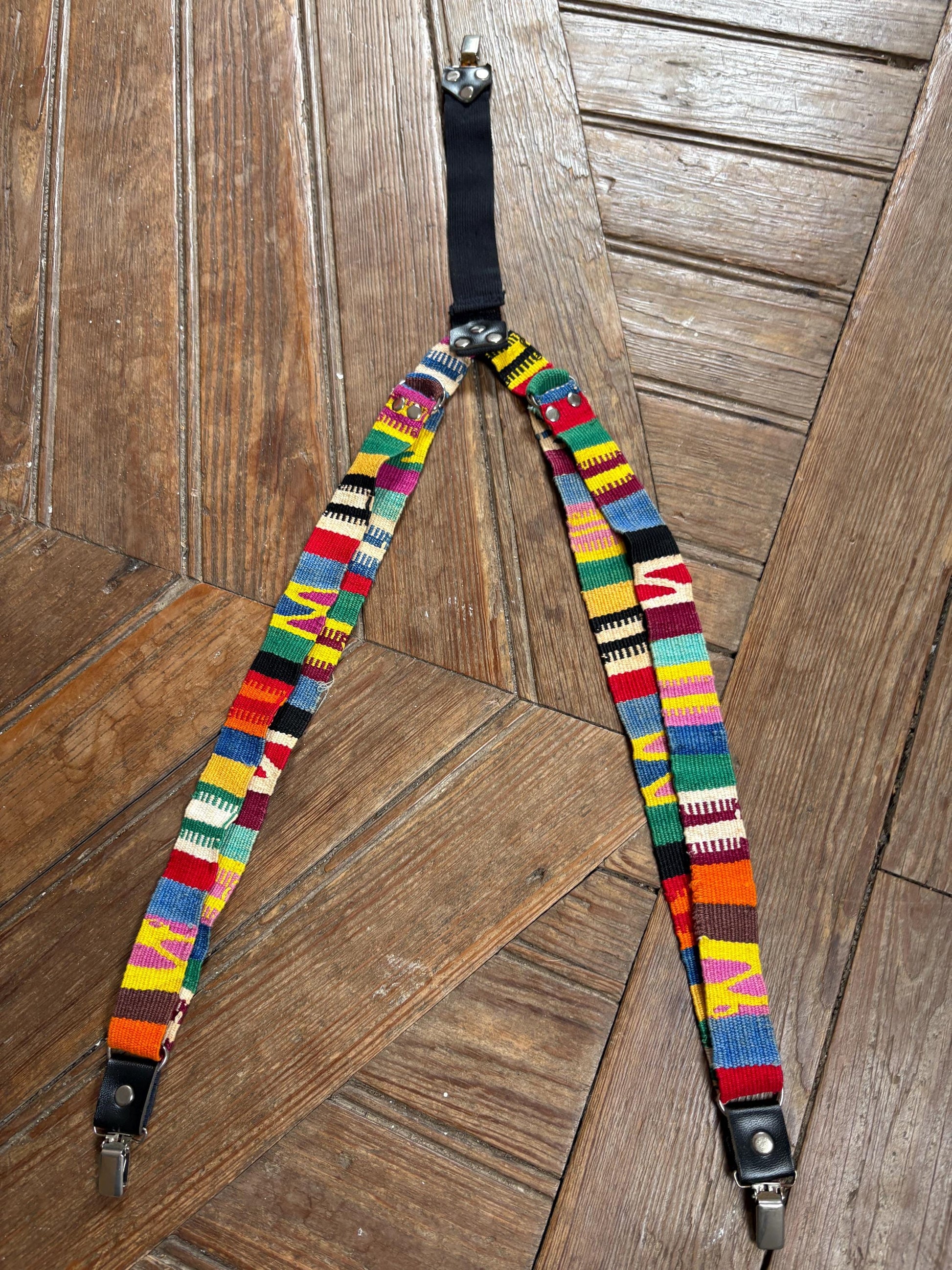 Vintage Rainbow Suspenders, Unisex Retro Style — detail