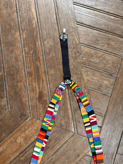 Vintage Colourful Suspenders, Rainbow Braces, Unisex Retro Festival Accessories, Boho Indie Streetwear, Statement Piece