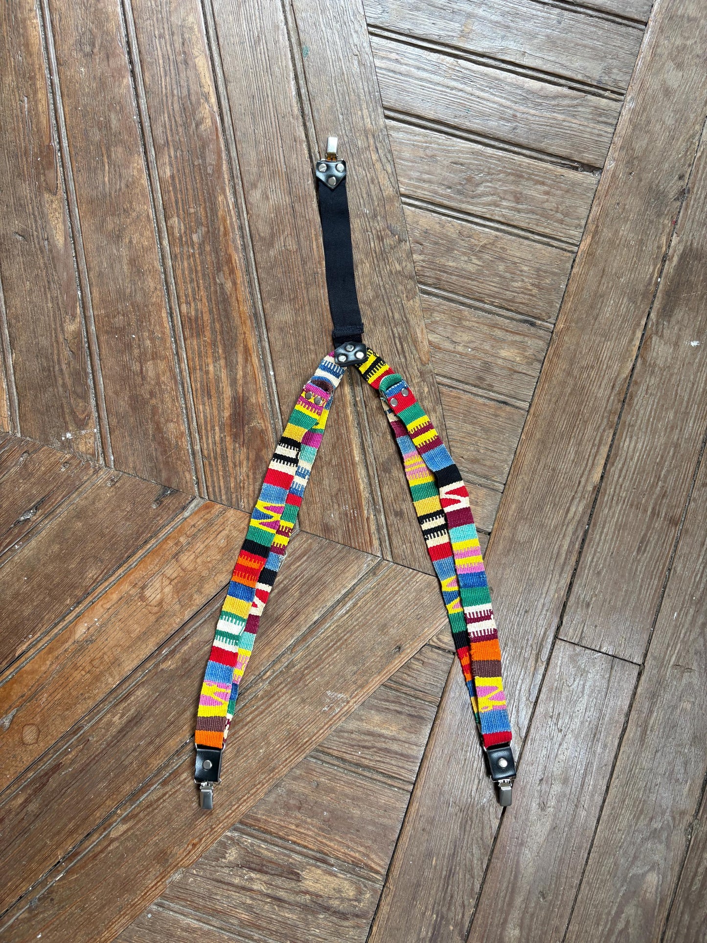 Vintage Colourful Suspenders, Rainbow Braces, Unisex Retro Festival Accessories, Boho Indie Streetwear, Statement Piece
