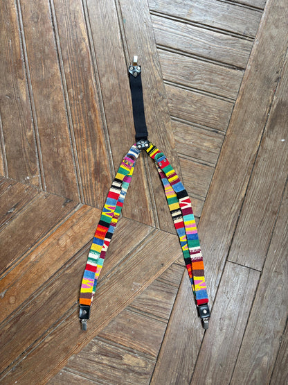 Vintage Colourful Suspenders, Rainbow Braces, Unisex Retro Festival Accessories, Boho Indie Streetwear, Statement Piece
