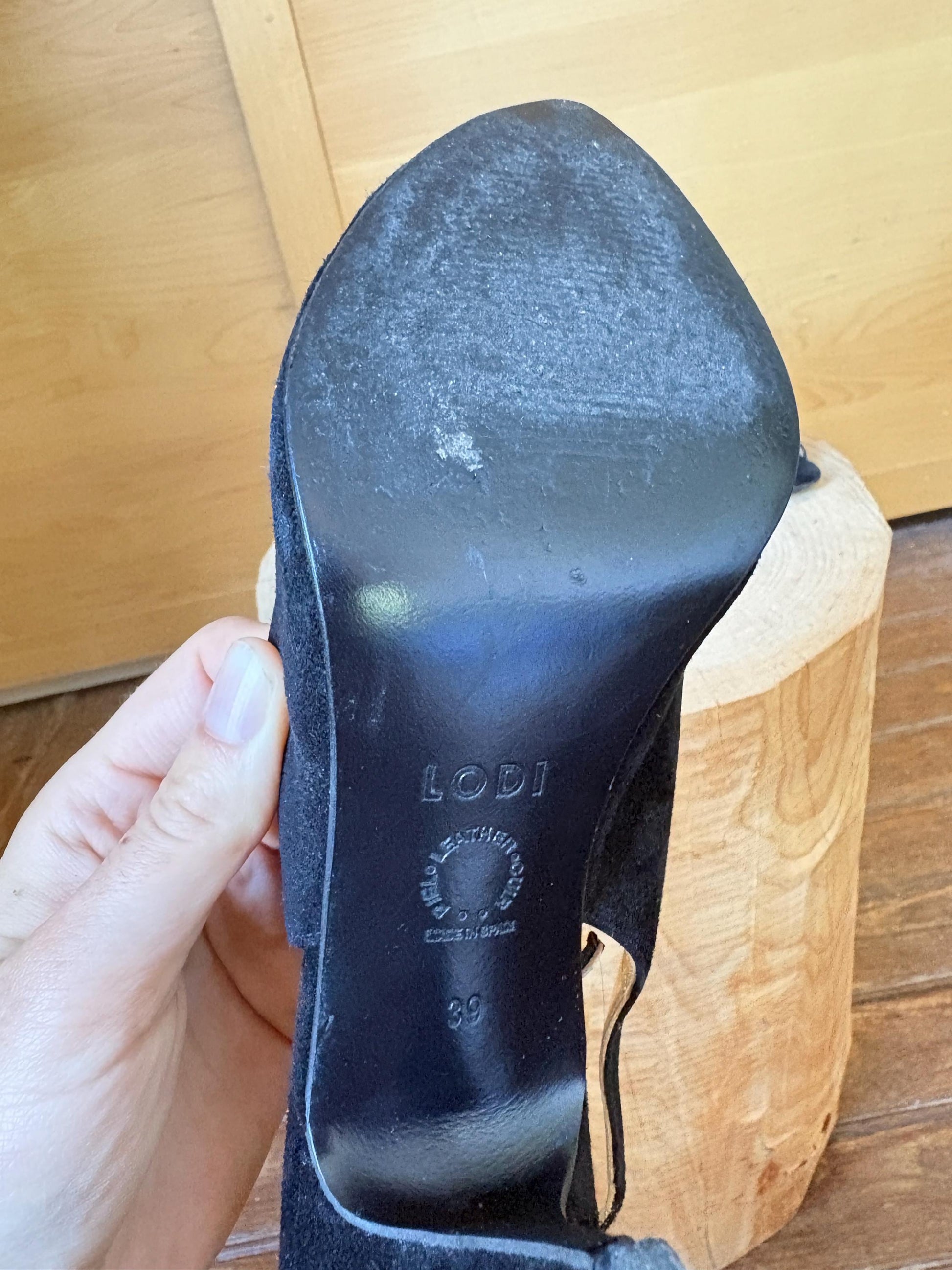 Blue Vintage Square Toe Block Heels — additional view 11