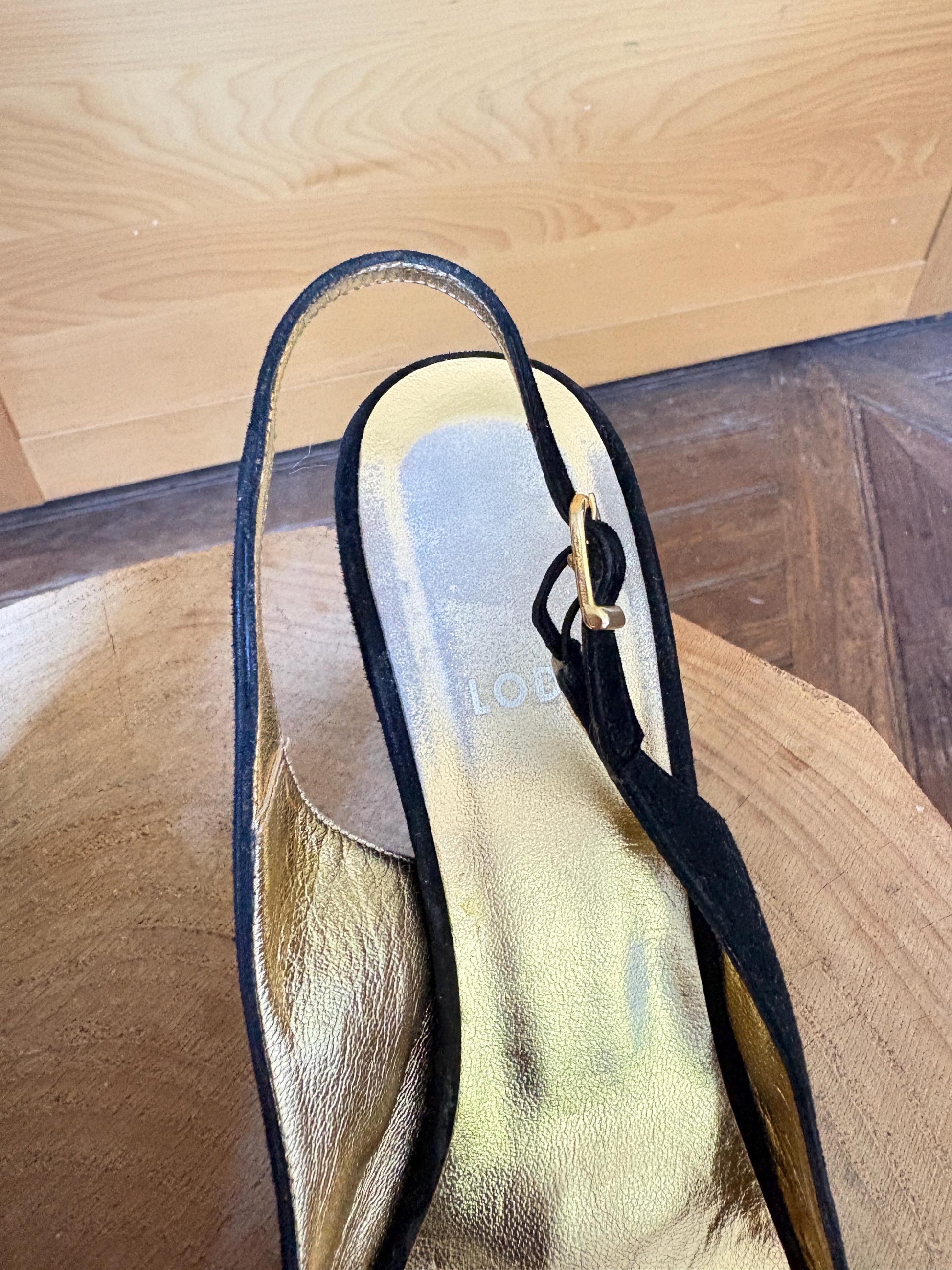 Blue Vintage Square Toe Block Heels — additional view 5