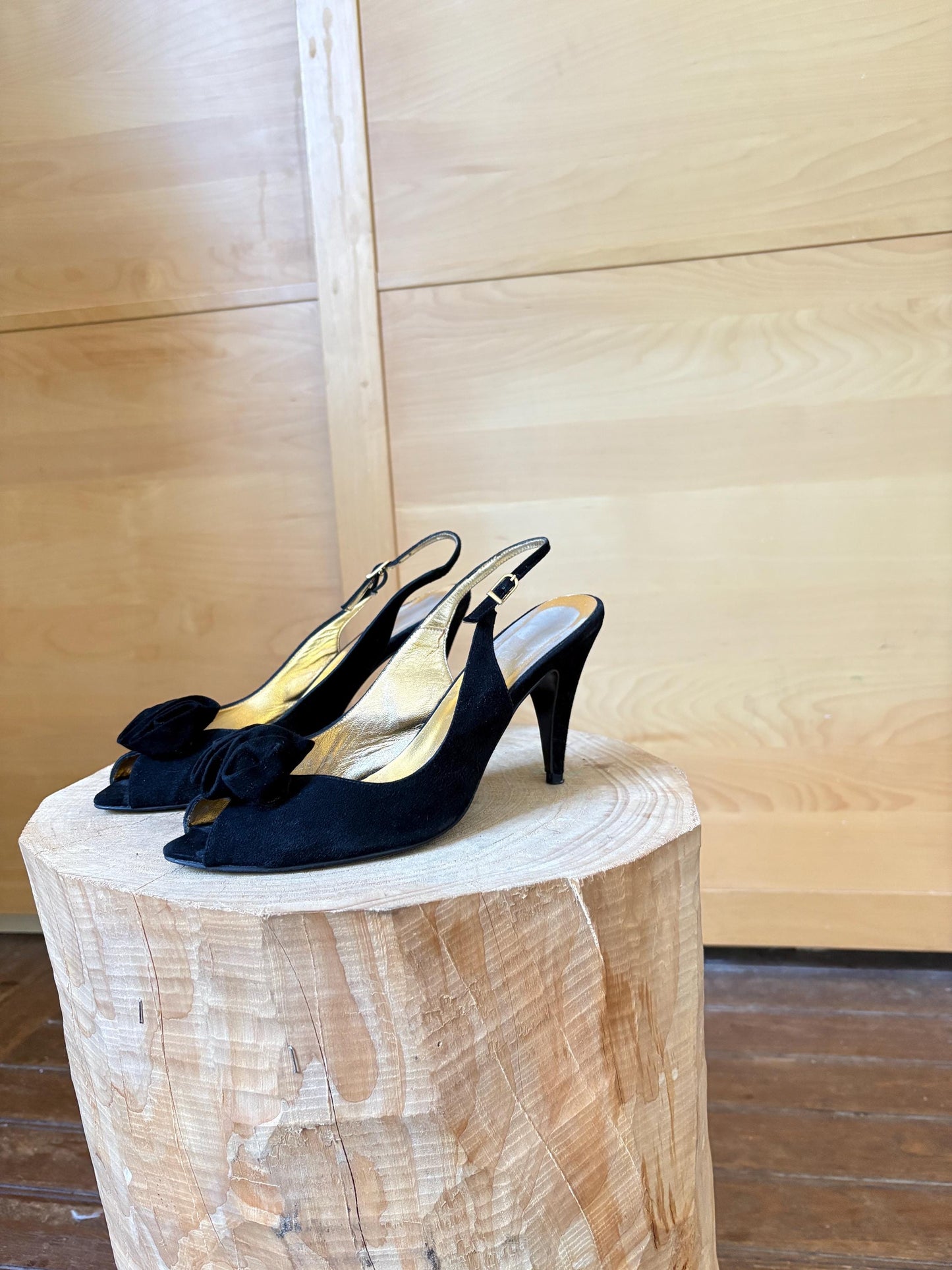 Blue Vintage Square Toe Block Heels — additional view 7