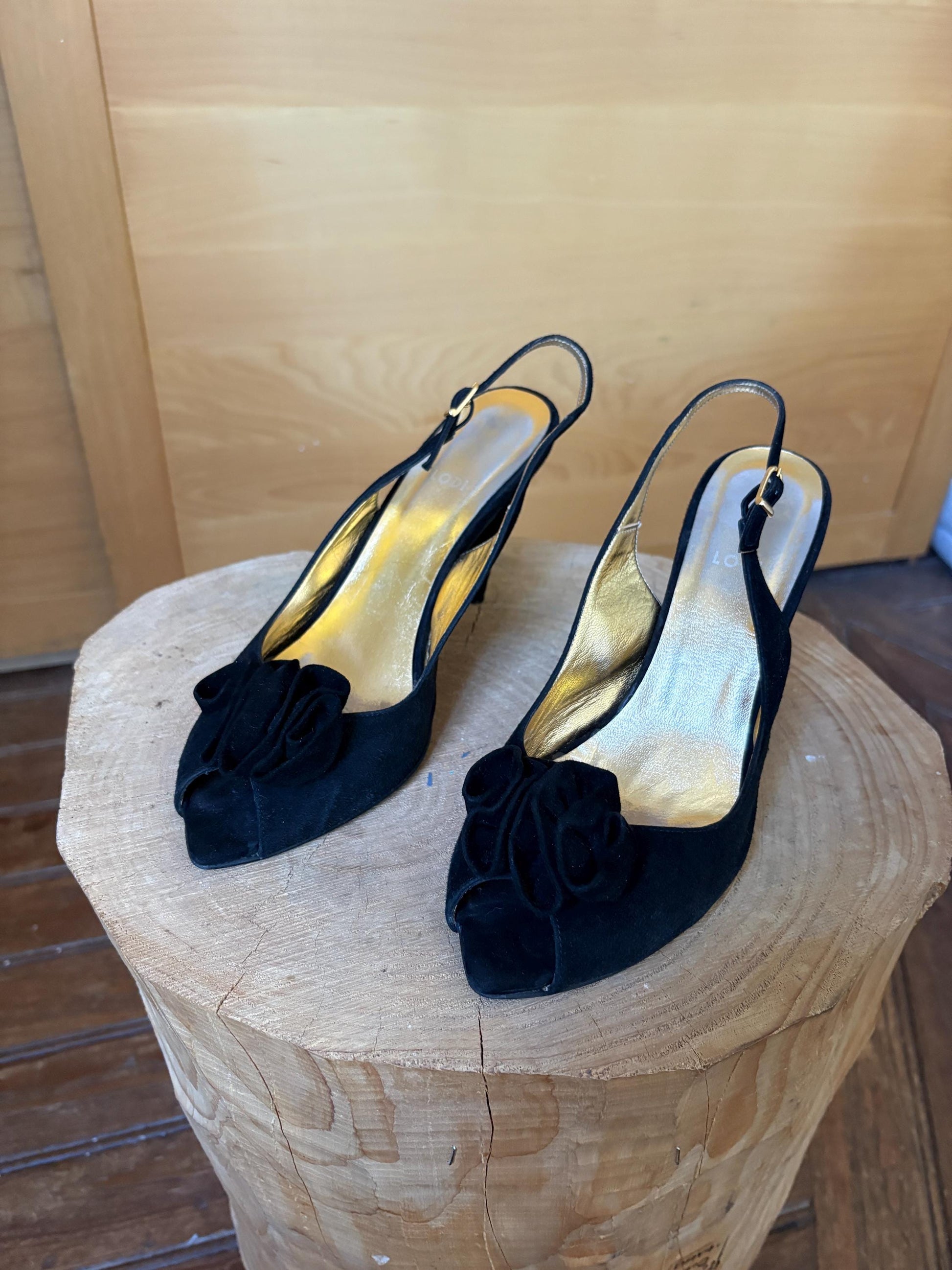 Blue Vintage Square Toe Block Heels — additional view 8