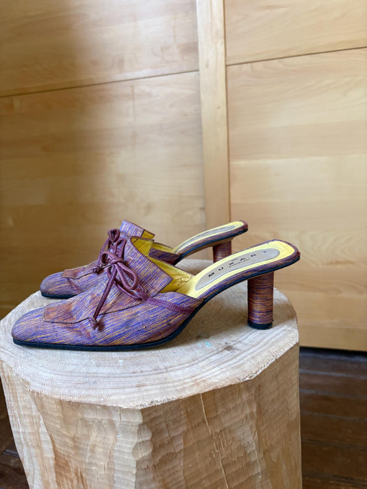 Vintage Muxart Barcelona Leather Mule Heels