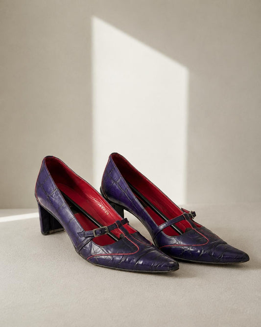 Vintage DKNY T-Strap Heels in Retro Style