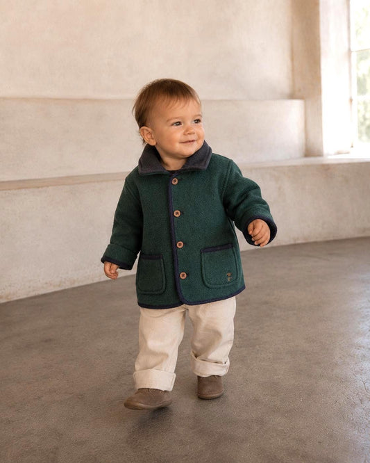 Vintage Green Wool Toddler Coat