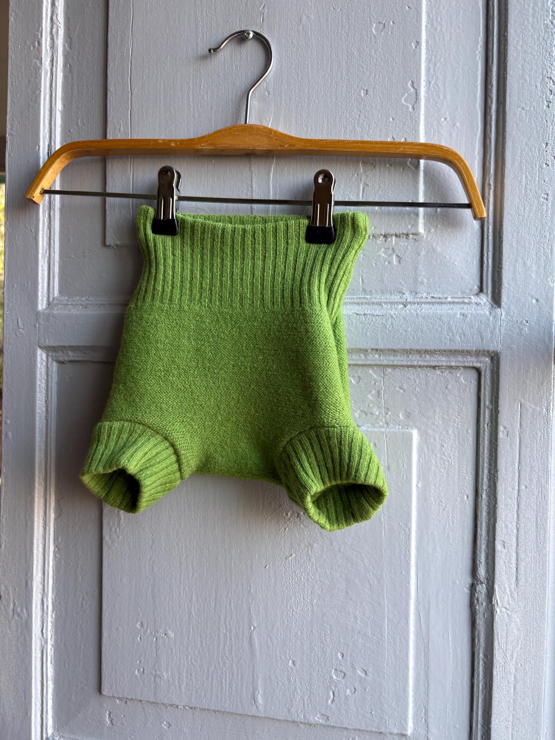 Disana Organic Wool Diaper Cover Pants, Green — detail