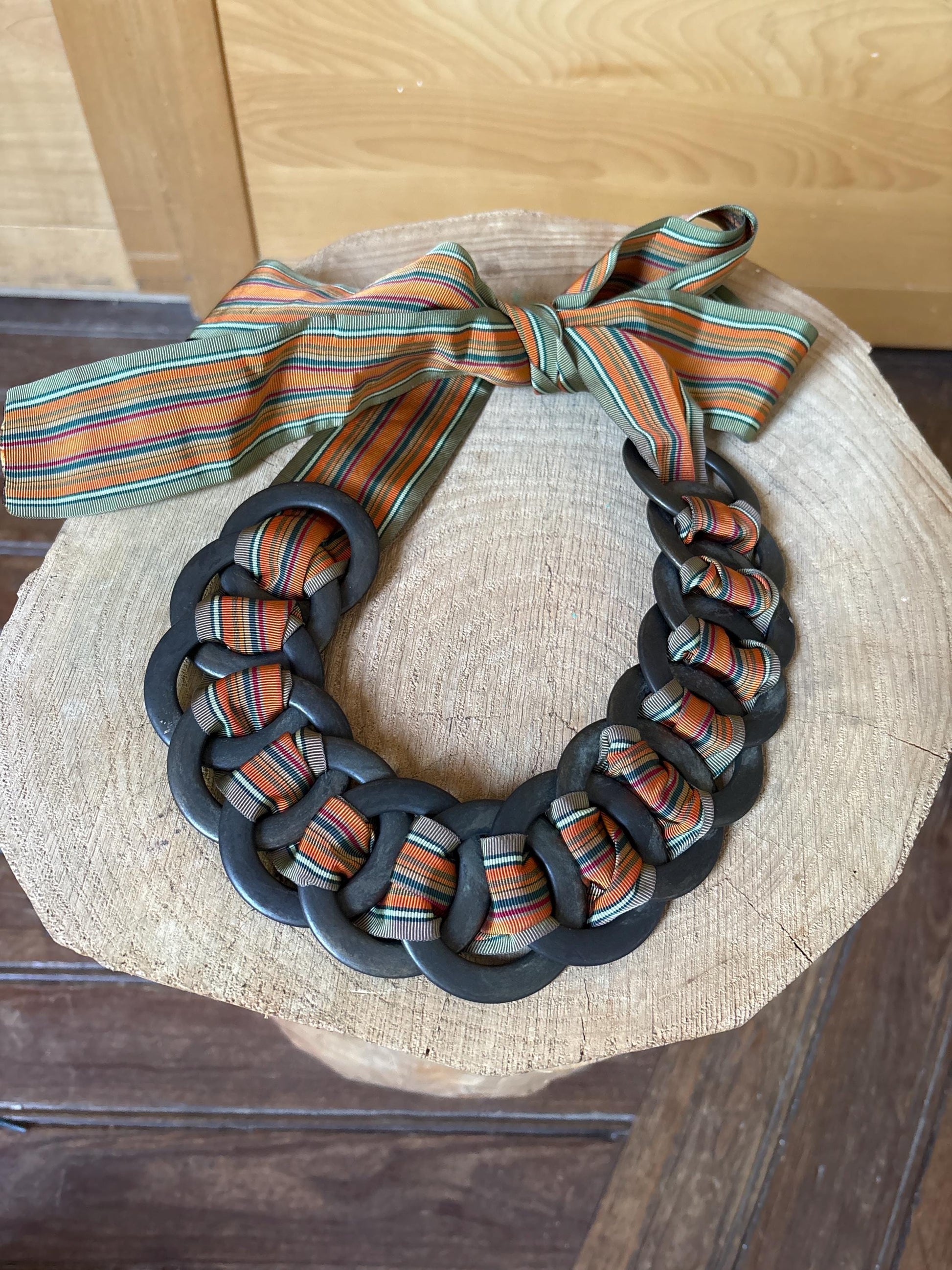 Vintage Striped Boho Tie Belt — additional view 7