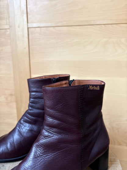 Burgundy Leather Ankle Boots with Block Heel — additional view 7