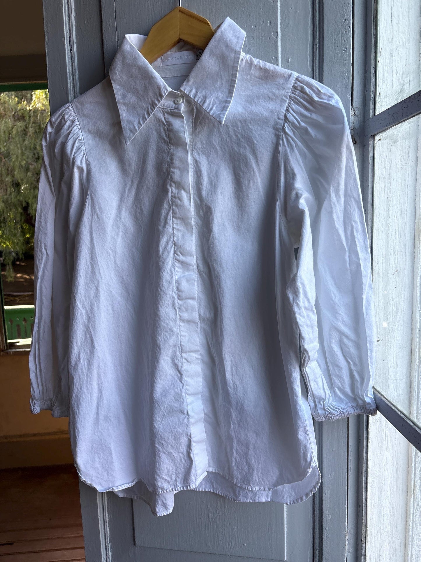 White Cotton Blouse - Luxe Minimalist Style — additional view 7