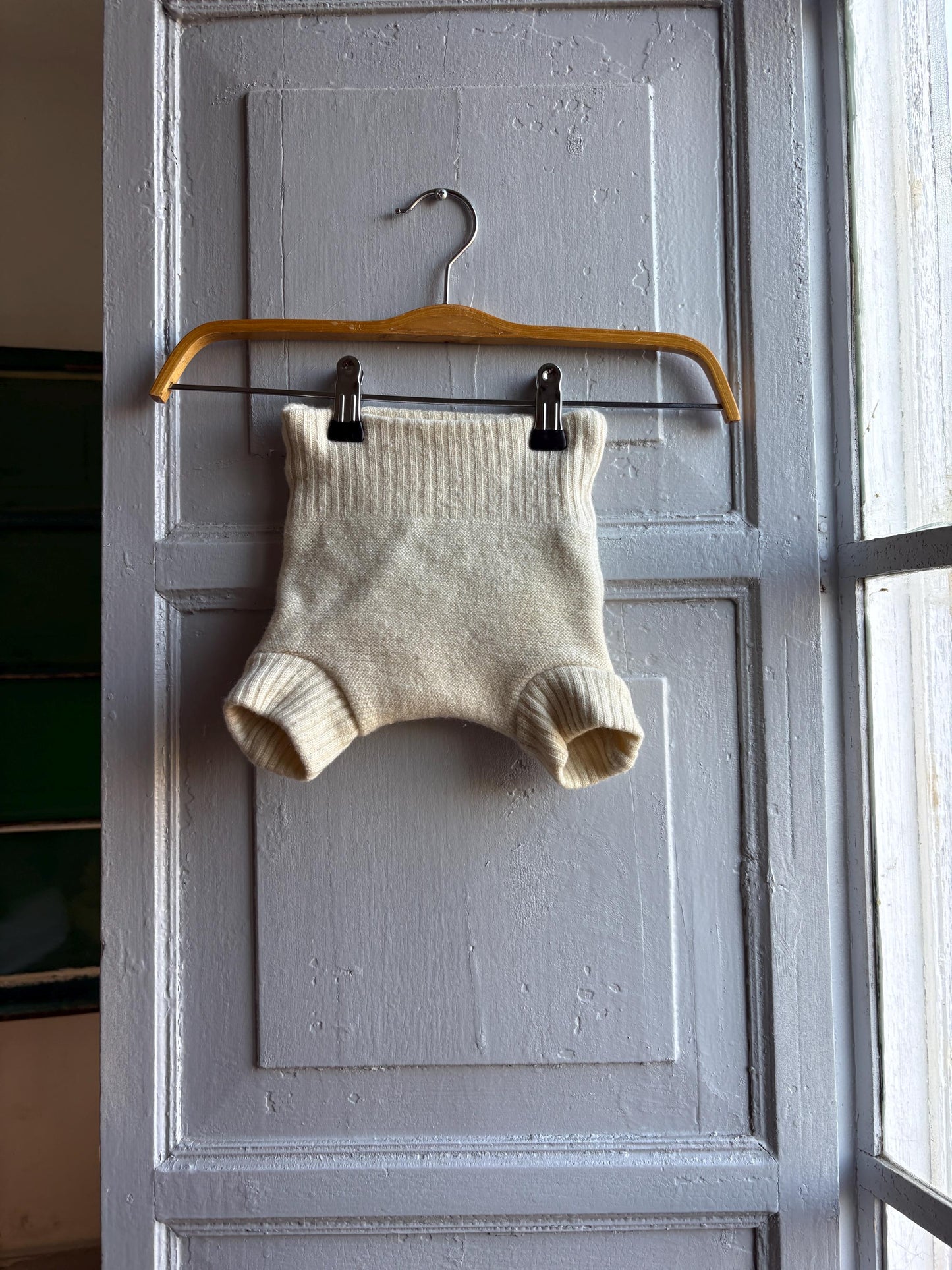 Disana Wool Diaper Cover in Natural Bloomers — back view
