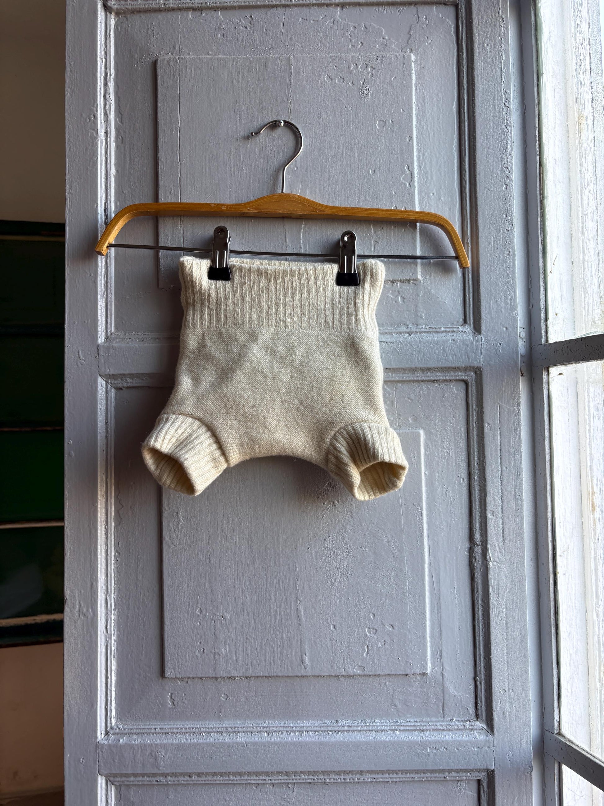 Disana Wool Diaper Cover in Natural Bloomers — back view