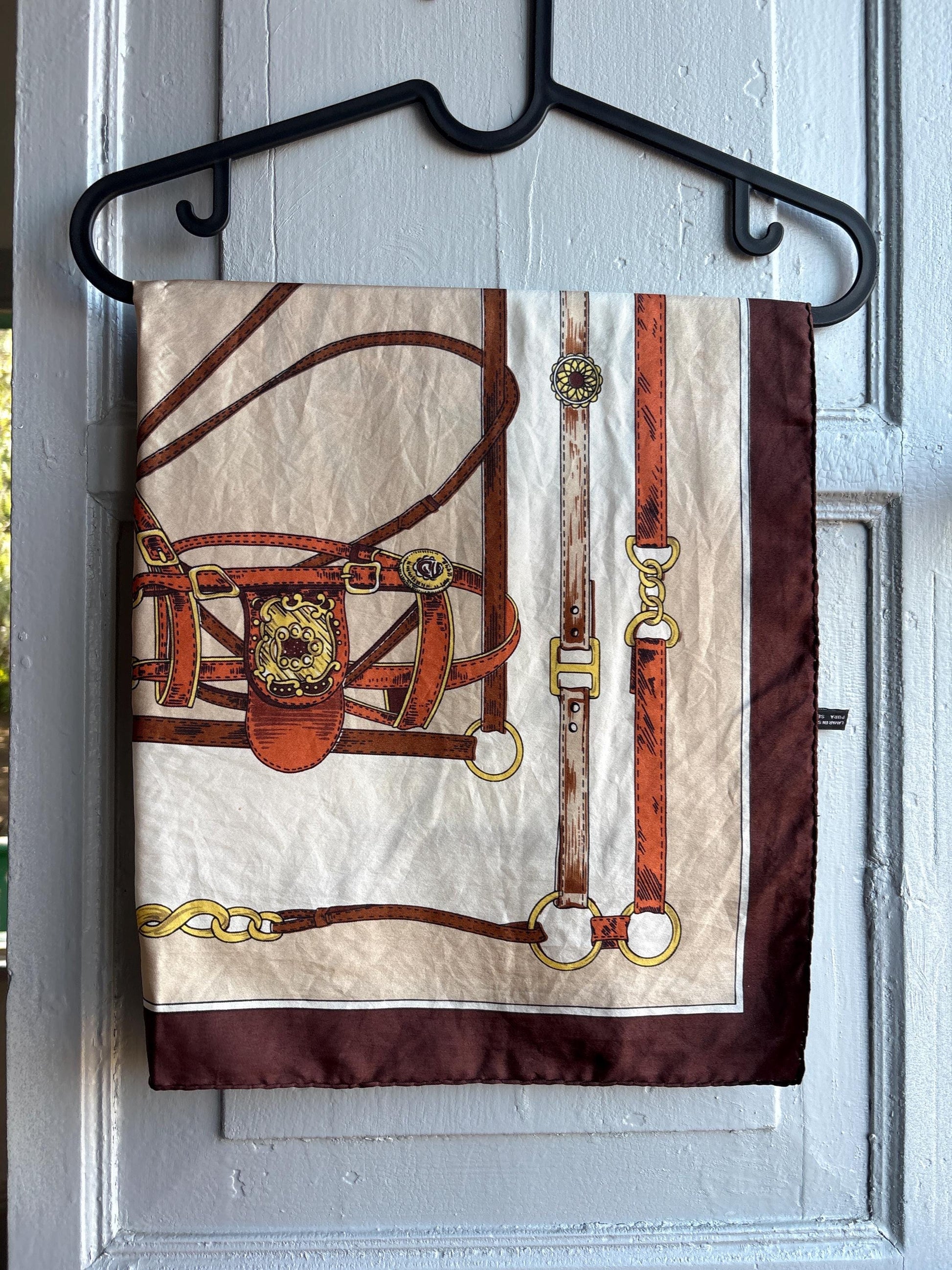 Vintage Equestrian Silk Scarf — additional view 11