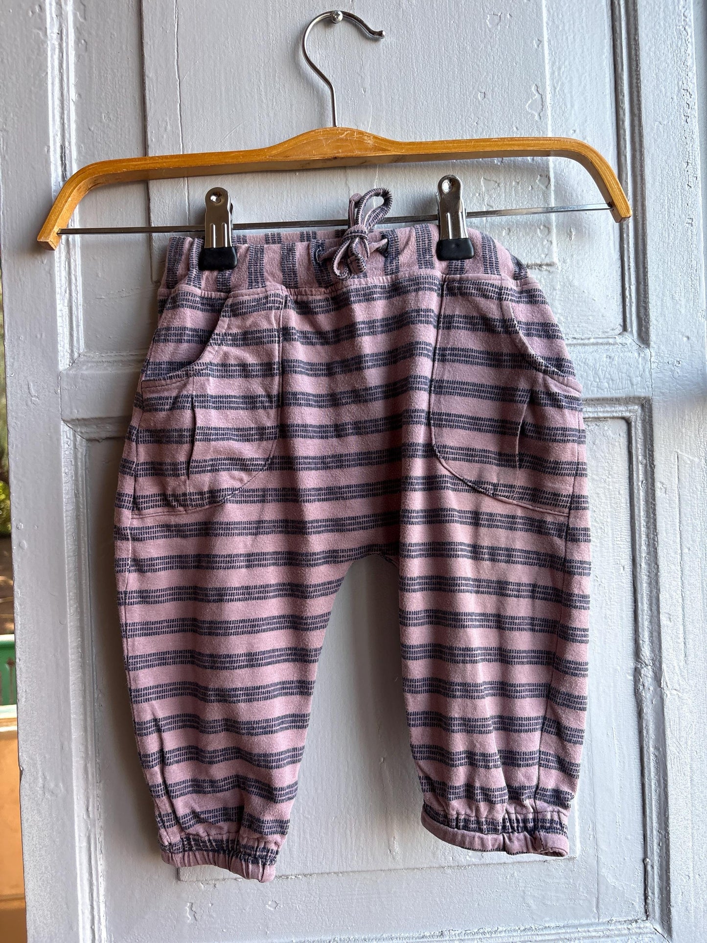 Noa Noa Miniature Pink Striped Baby Pants — detail