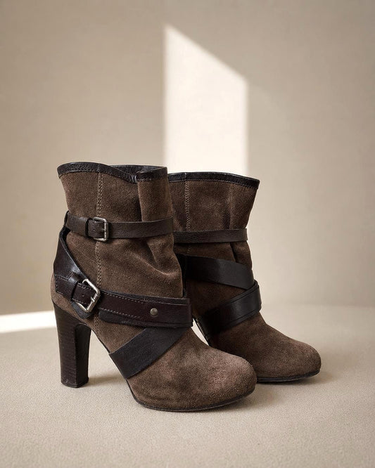 Hoss Intropia Brown Suede Ankle Boots