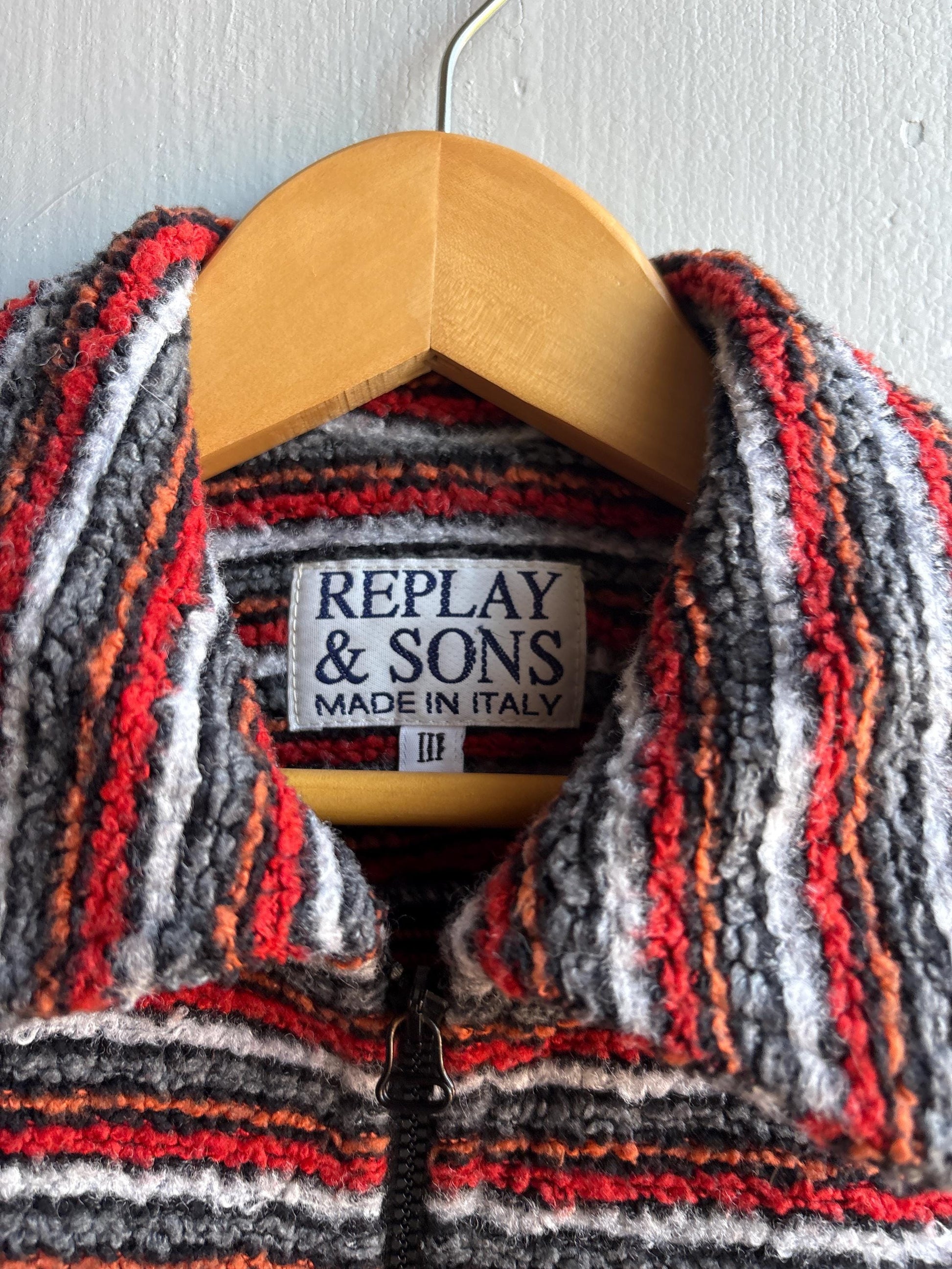 Vintage Striped Fleece Jacket for Kids — back view