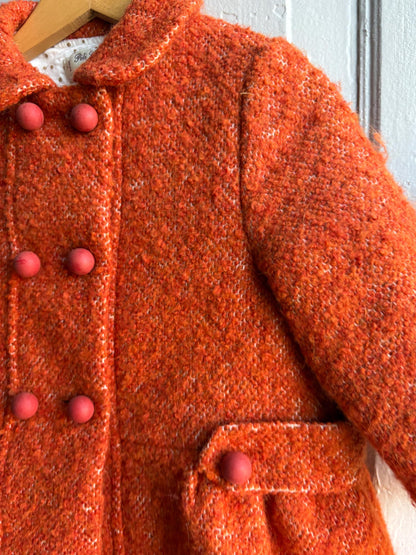 Orange Wool Blend Toddler Coat — additional view 5