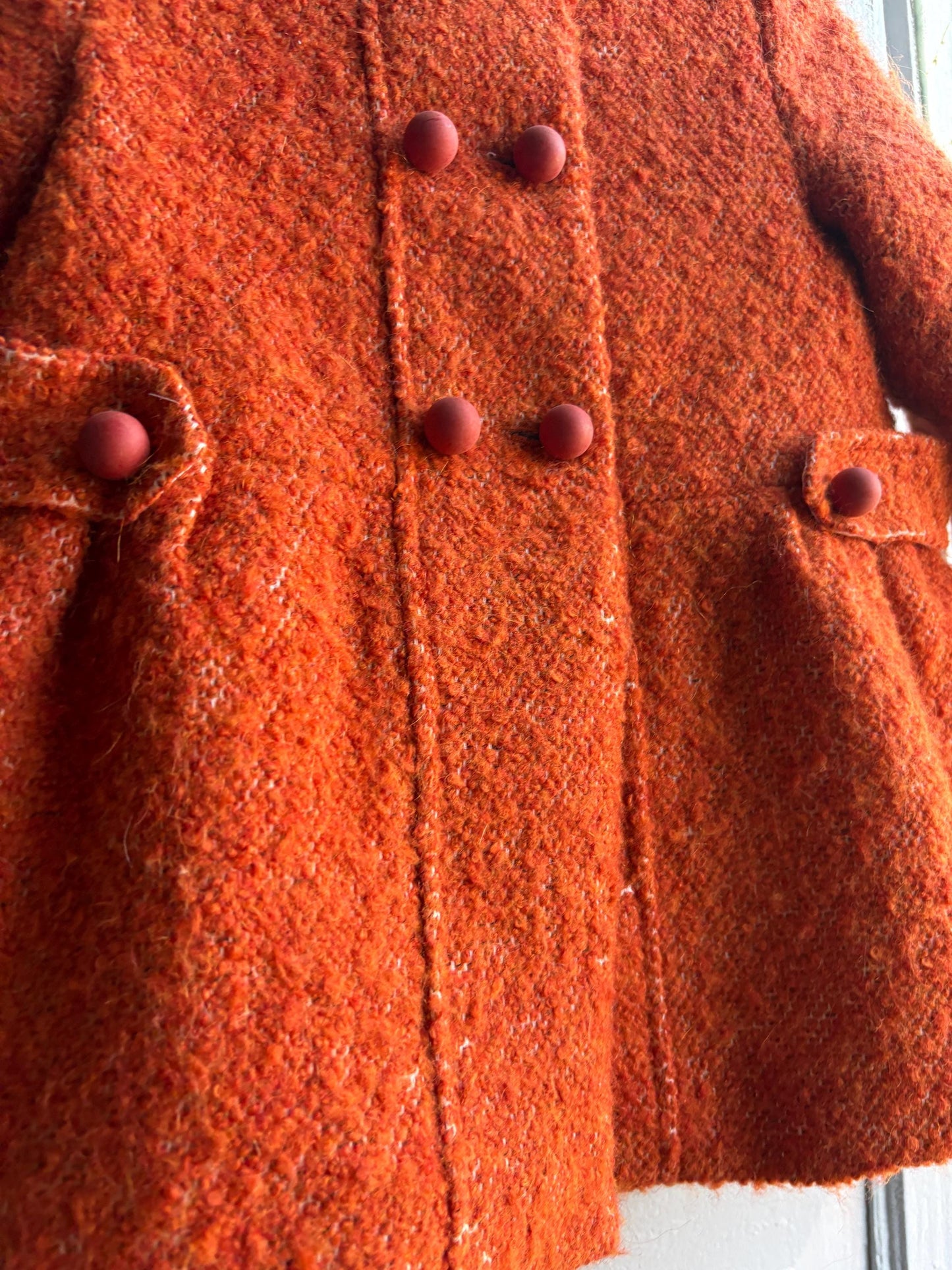 Orange Wool Blend Toddler Coat — additional view 6