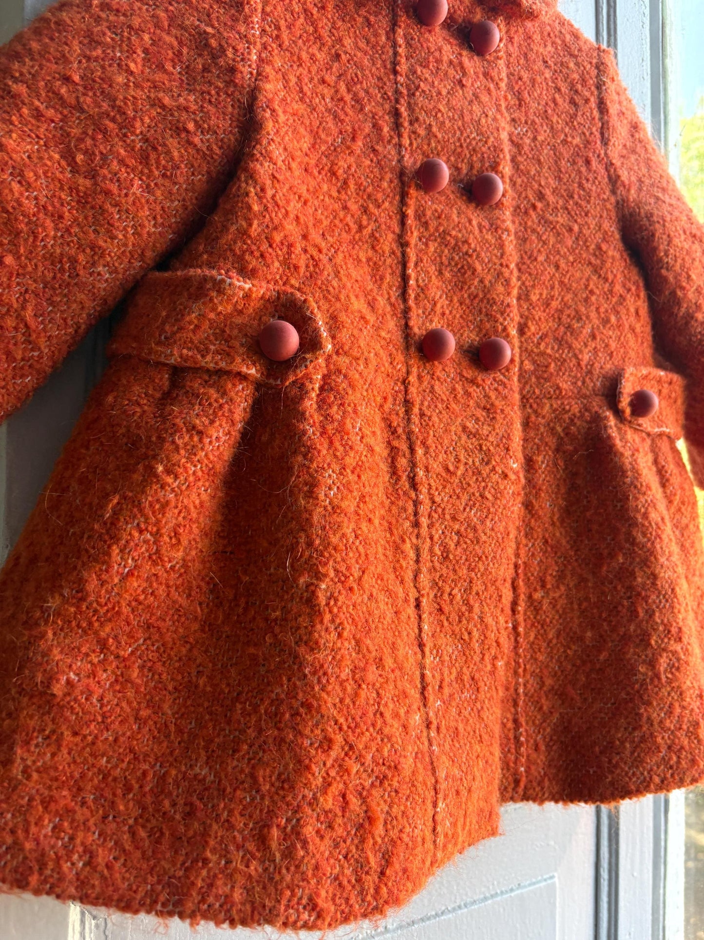 Orange Wool Blend Toddler Coat — additional view 11