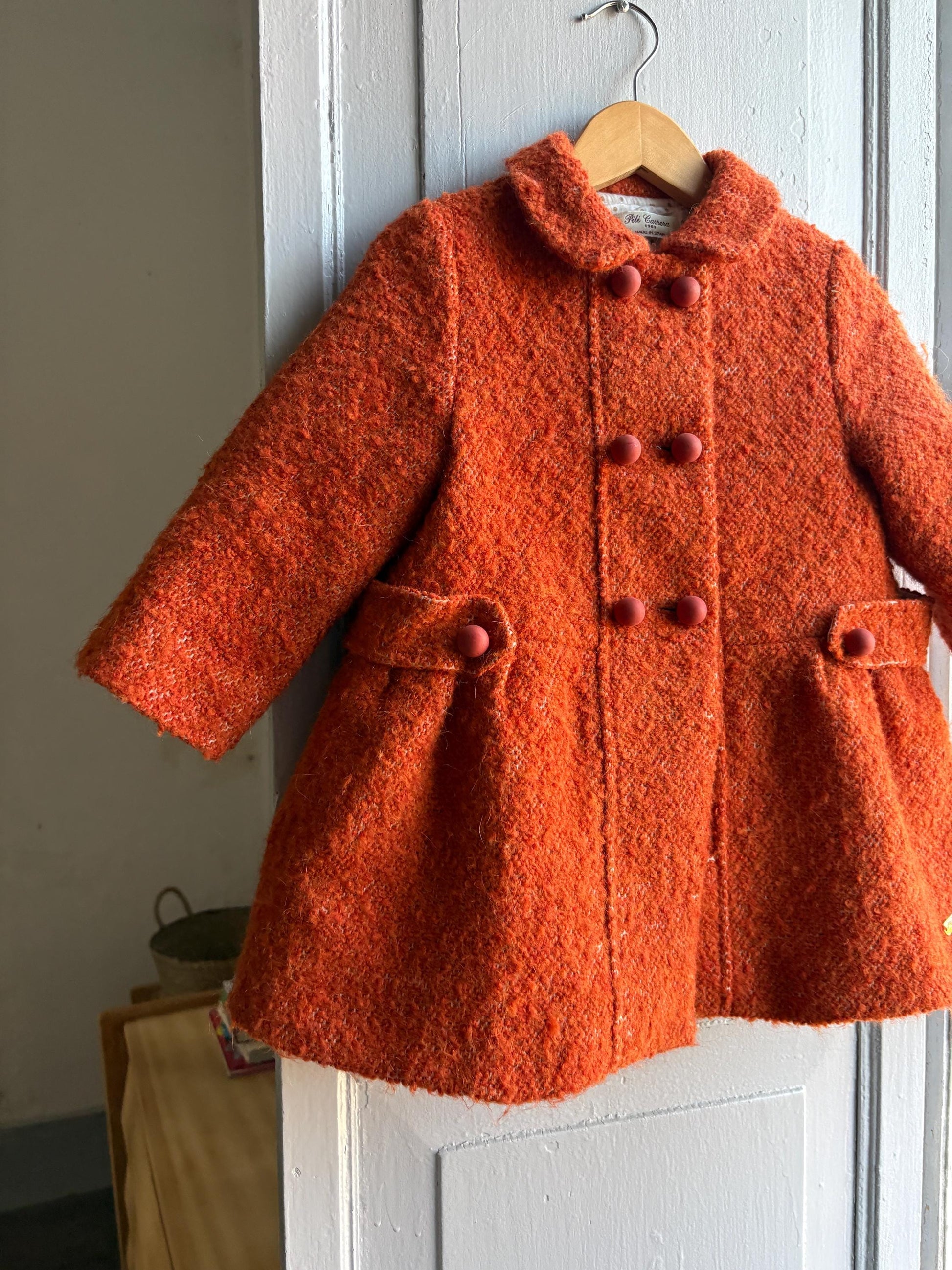Orange Wool Blend Toddler Coat — additional view 15