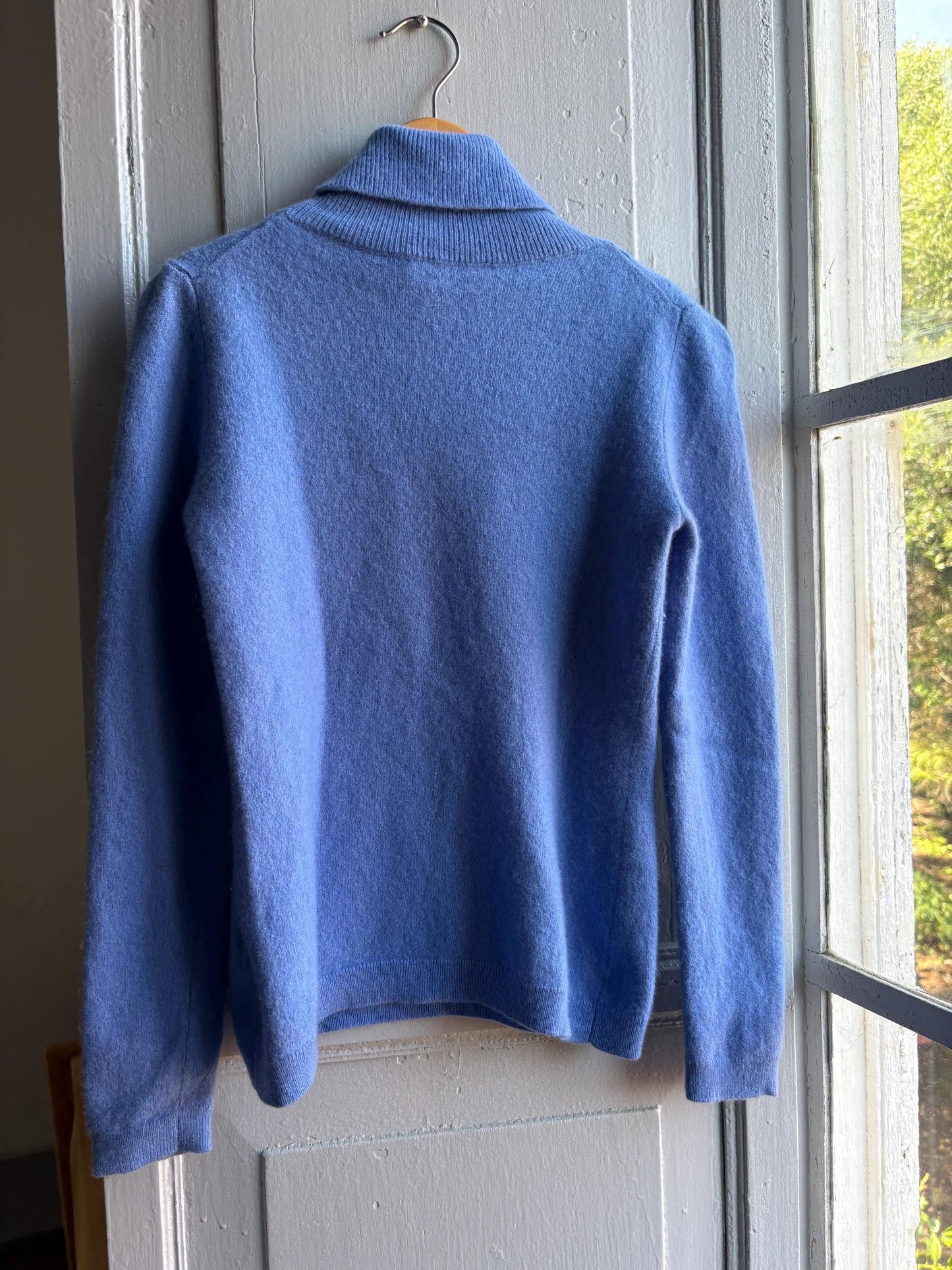Vintage Blue Cashmere Turtleneck Jumper — additional view 6