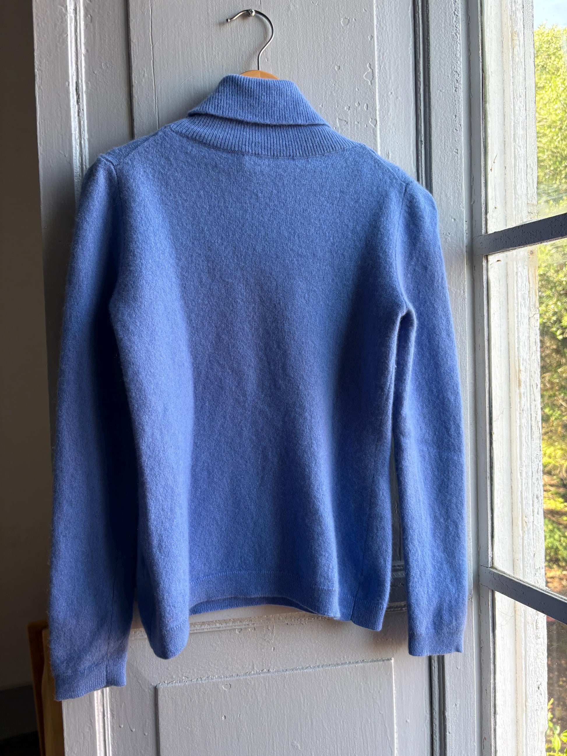 Vintage Blue Cashmere Turtleneck Jumper — additional view 6