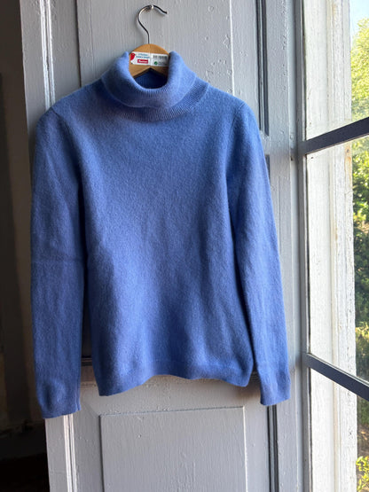 Vintage Blue Cashmere Turtleneck Jumper — additional view 9