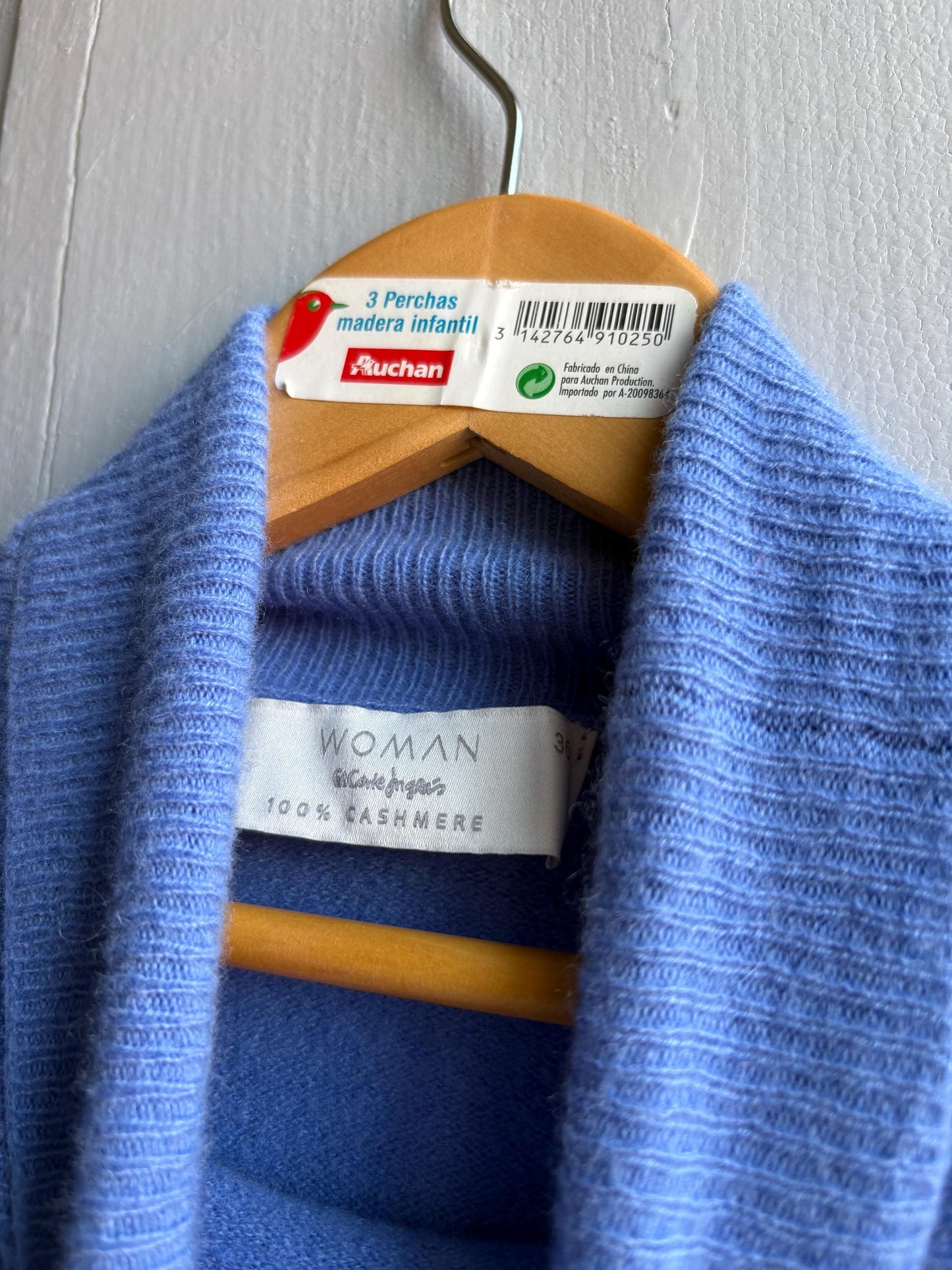 Vintage Blue Cashmere Turtleneck Jumper — additional view 10