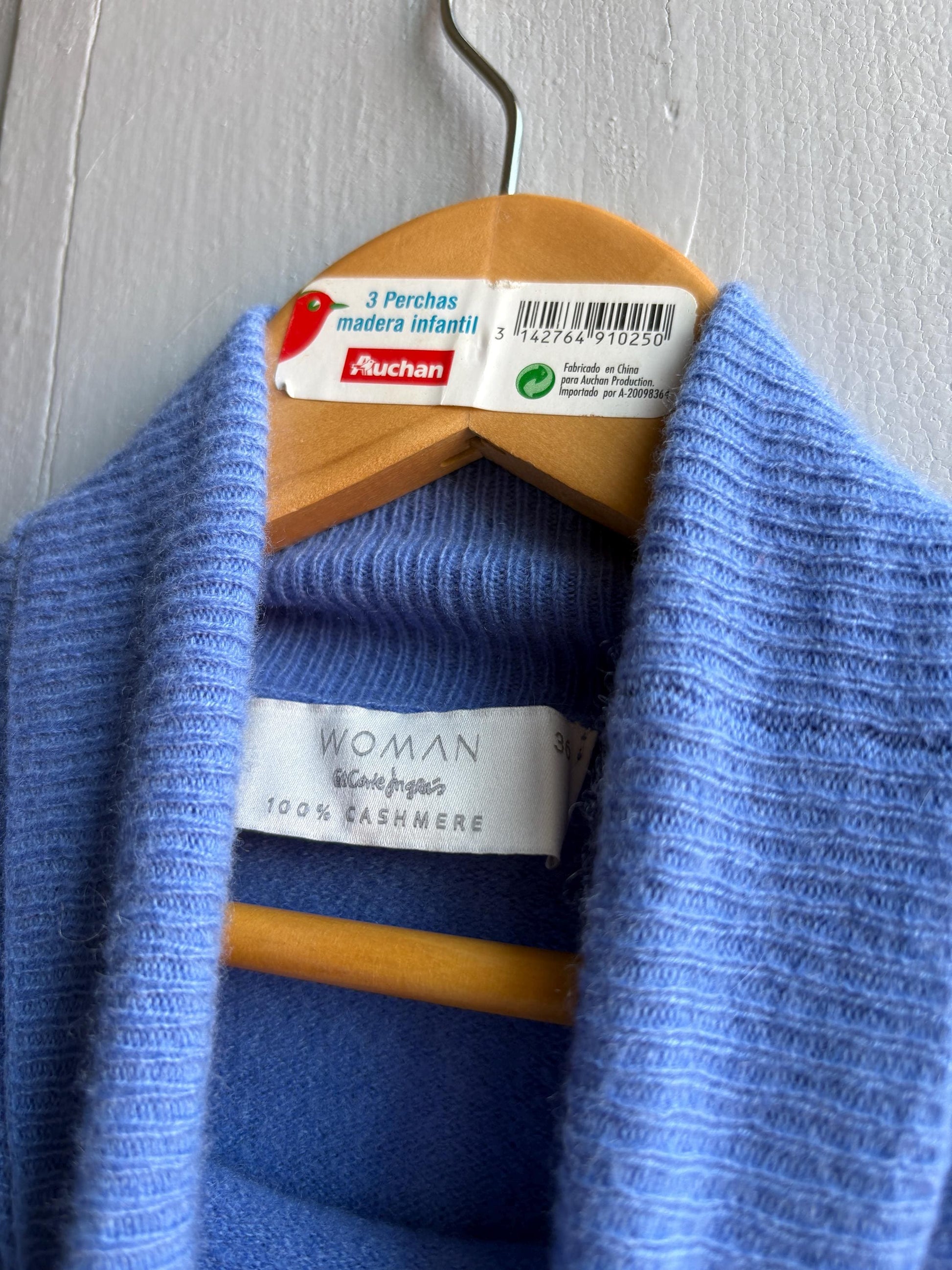 Vintage Blue Cashmere Turtleneck Jumper — additional view 10