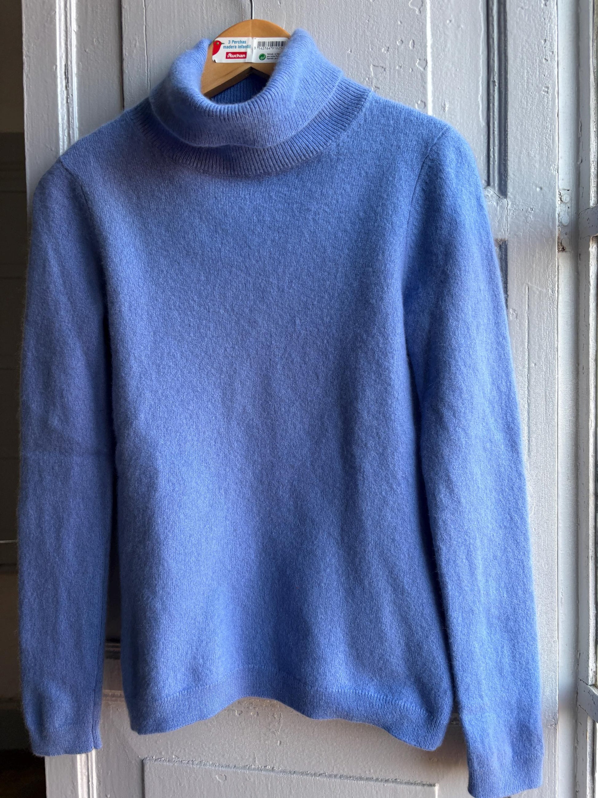Vintage Blue Cashmere Turtleneck Jumper — additional view 11