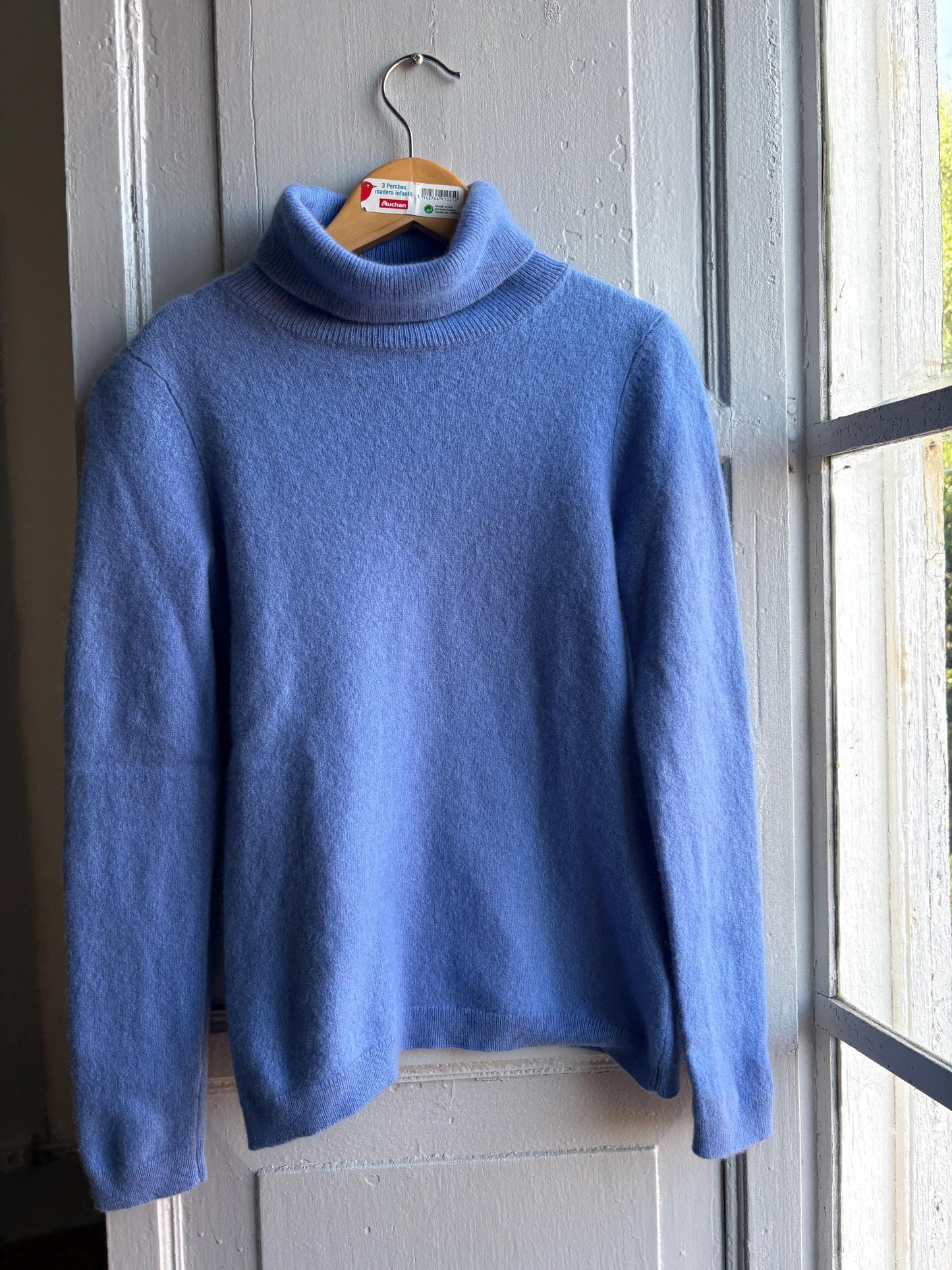 Vintage Blue Cashmere Turtleneck Jumper — additional view 15