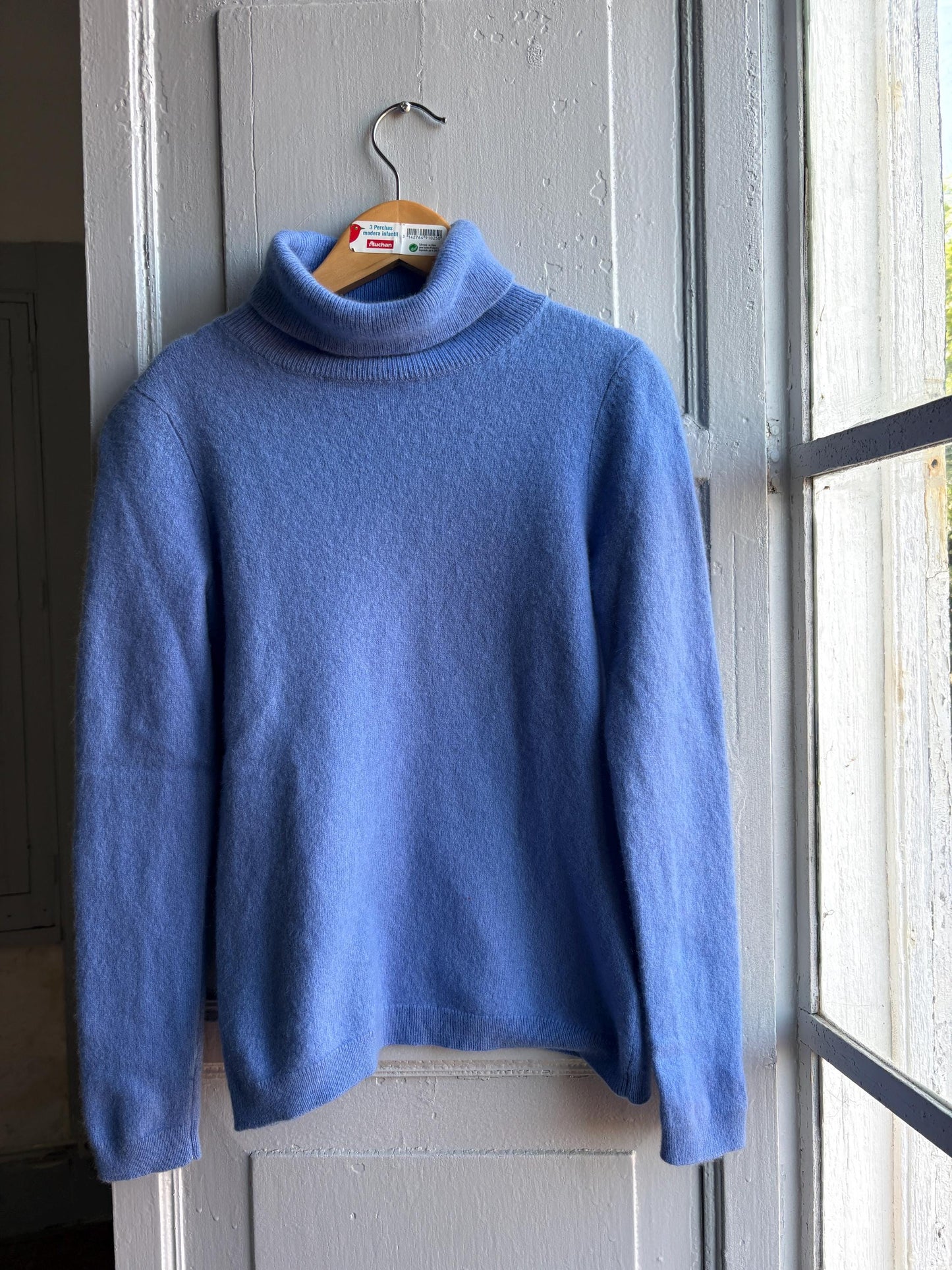 Vintage Blue Cashmere Turtleneck Jumper — additional view 13