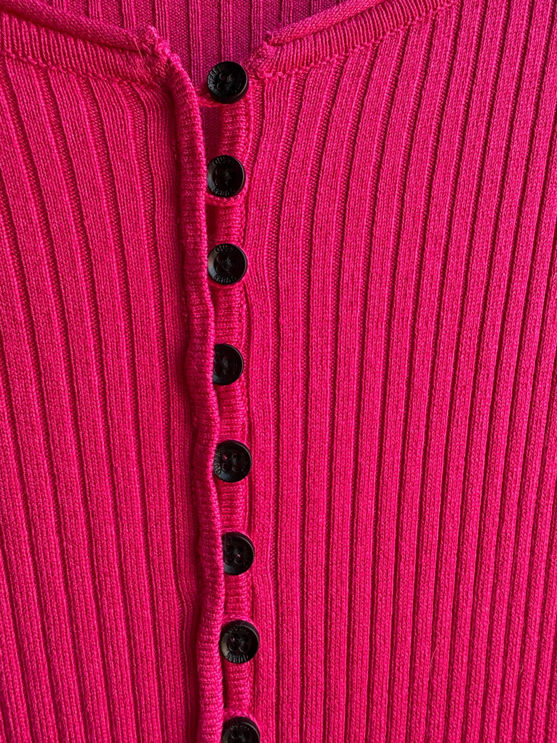 Hot Pink Ribbed Midi Dress — additional view 5