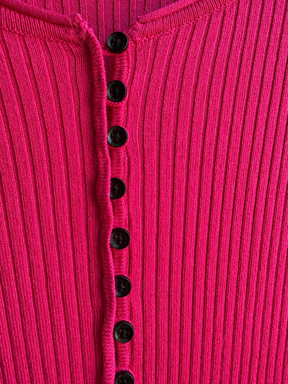 Hot Pink Ribbed Midi Dress — additional view 5