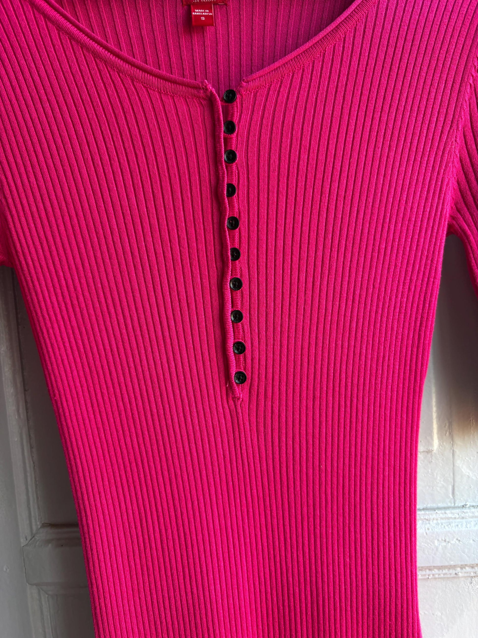 Hot Pink Ribbed Midi Dress — additional view 14