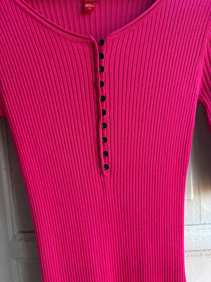 Hot Pink Ribbed Midi Dress — additional view 14