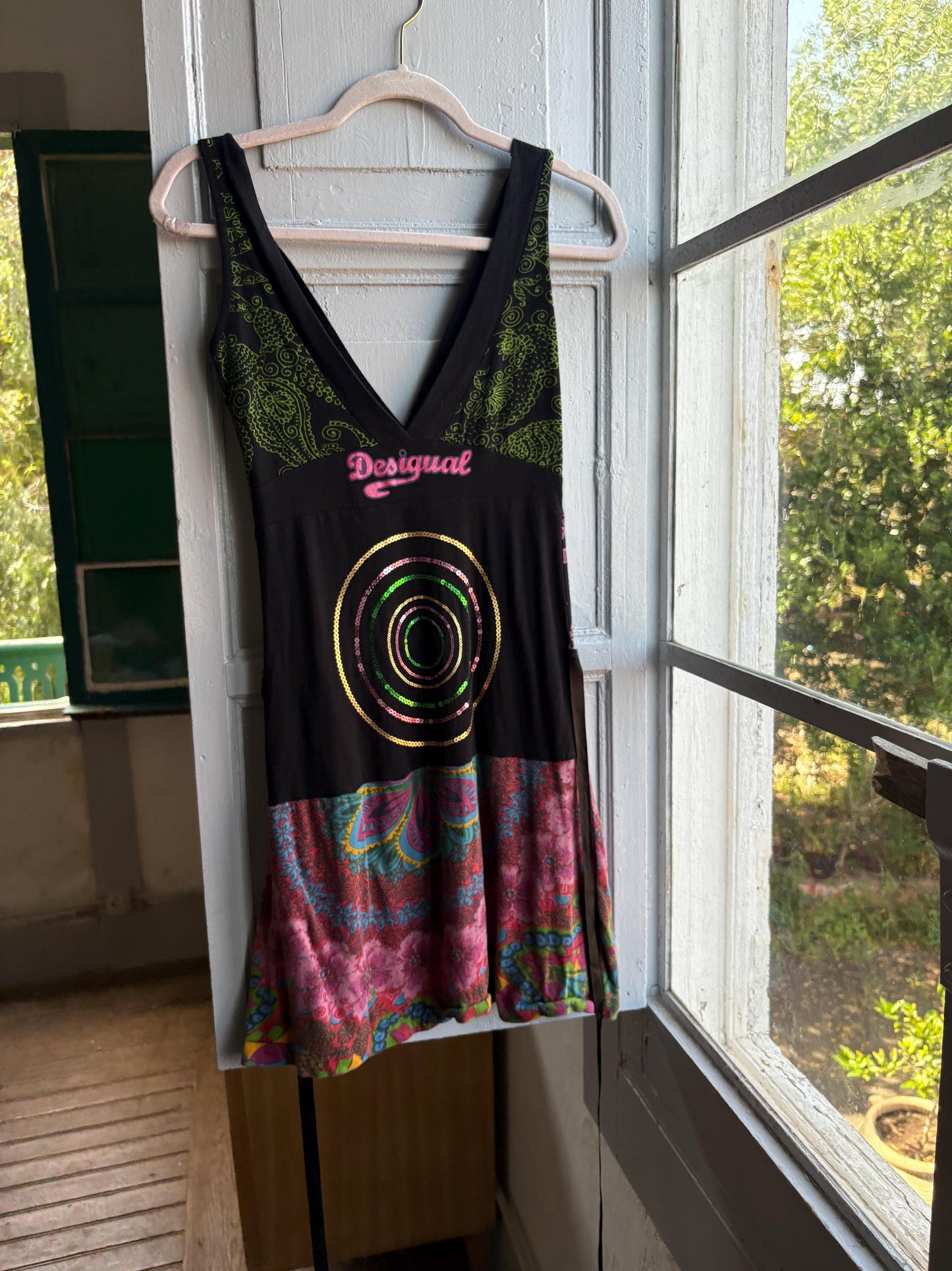 Boho Mini Dress in Colourful Cotton — additional view 7