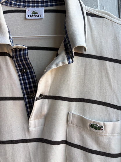 Vintage Oversized Striped Cotton Polo Shirt — additional view 8