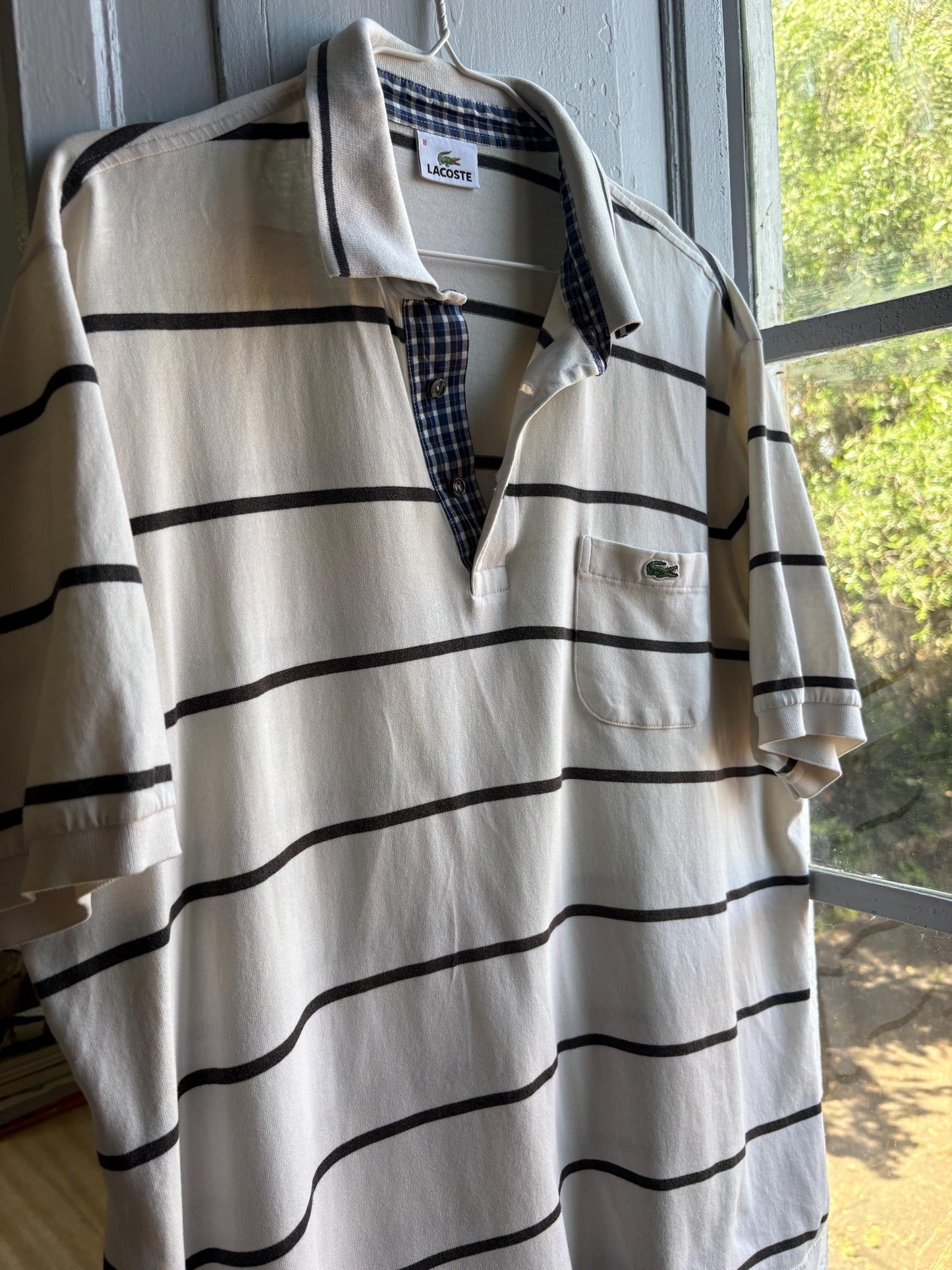 Vintage Oversized Striped Cotton Polo Shirt — additional view 10