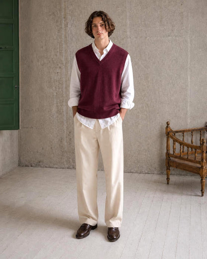 Burgundy Wool Vintage Sweater Vest