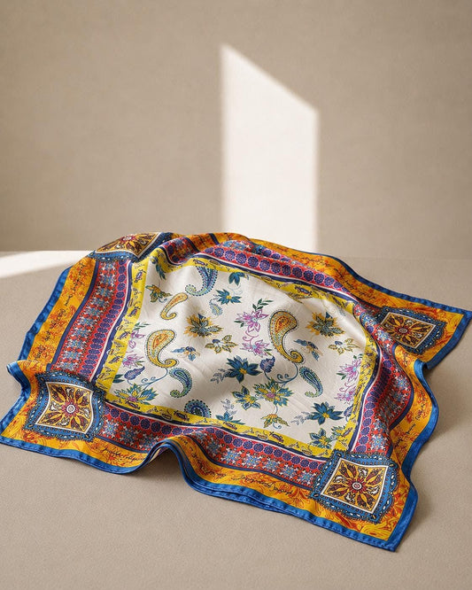 Vintage Floral Paisley Square Scarf