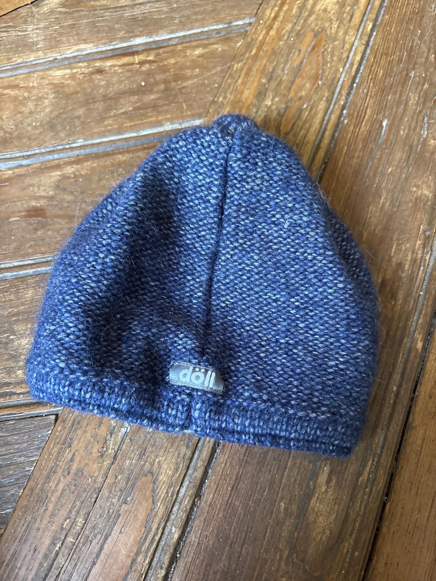Wool Alpaca Blue Kids Beanie — fabric close-up