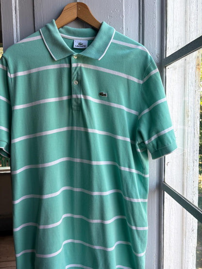Mint Green Striped Cotton Polo Shirt — additional view 16
