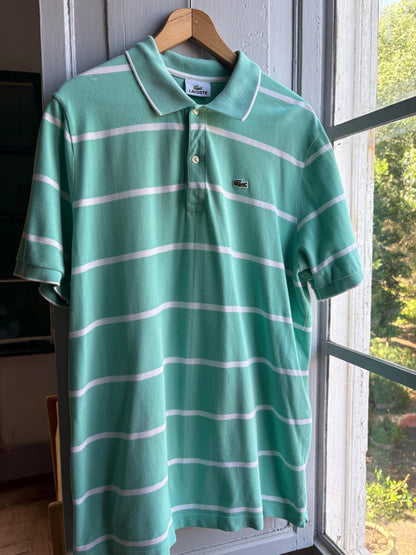 Mint Green Striped Cotton Polo Shirt — additional view 12