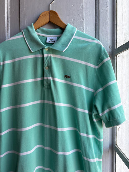Mint Green Striped Cotton Polo Shirt — additional view 13