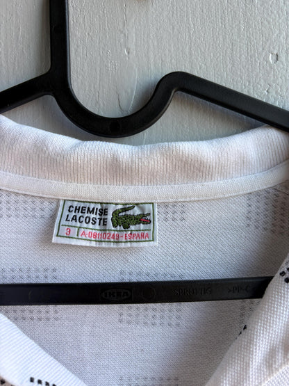 Vintage Lacoste Cotton Polo Shirt, White Geometric — additional view 10