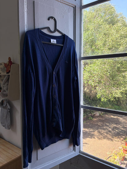 Lacoste Virgin Wool Cardigan in Navy — additional view 5