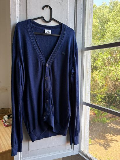 Lacoste Virgin Wool Cardigan in Navy — additional view 11